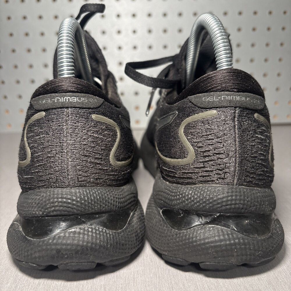 Asics Gel Nimbus 24 Running Shoes Womens Sz 8.5 Triple Black Sneakers Athletic - Picture 3 of 14